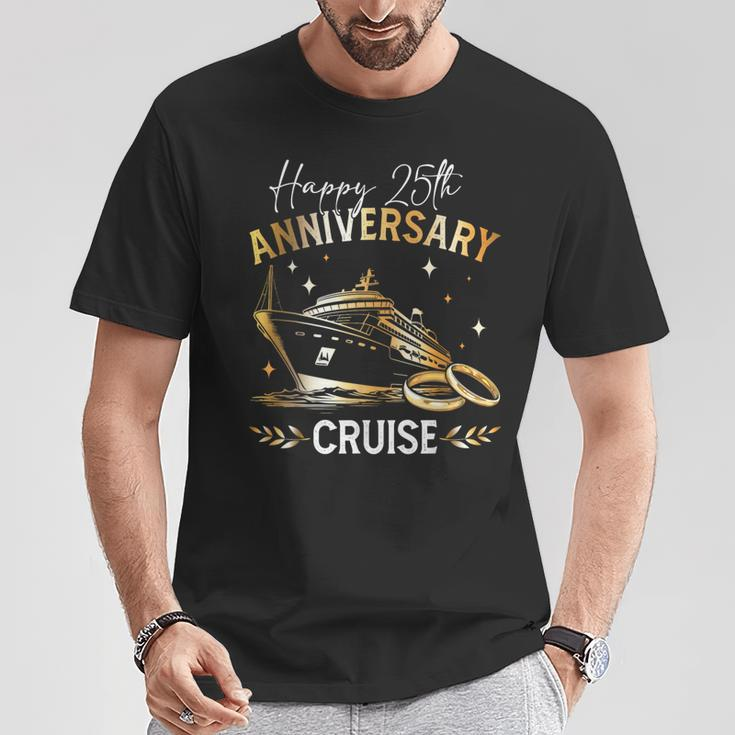 Happy 25Th Anniversary Cruise Wedding Matching T-Shirt Funny Gifts