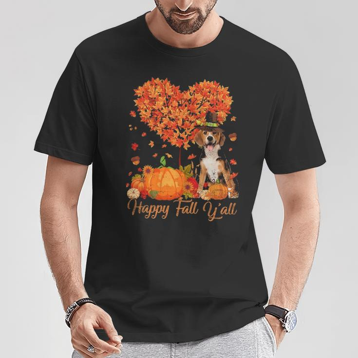 Happy Fall Y'all Beagle Dog Pumpkin Thanksgiving T-Shirt Unique Gifts