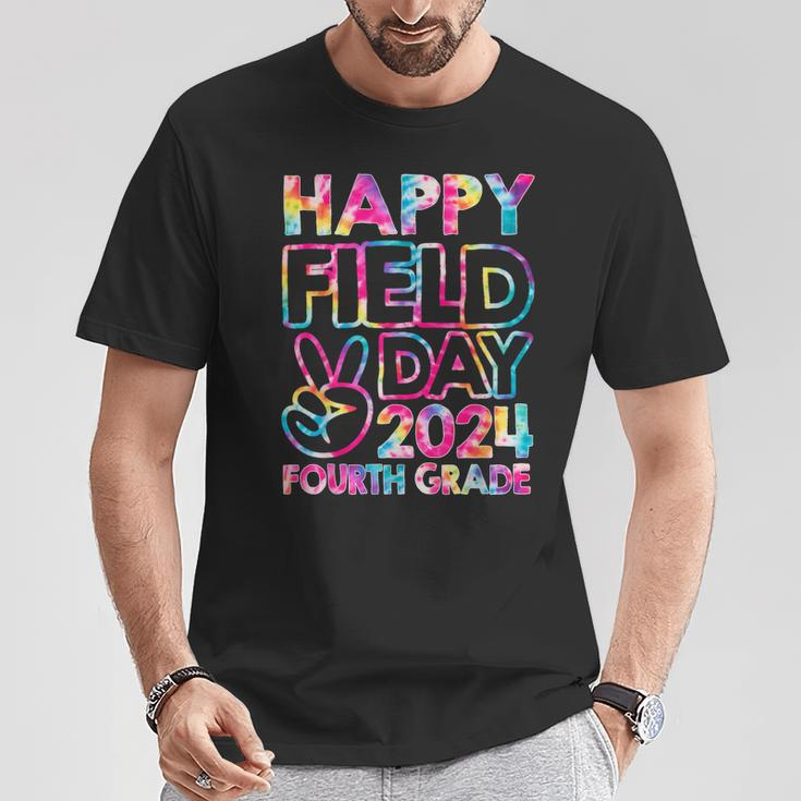 Happy Field Day 2024 Fourth Grade Field Trip Fun Day Tie Dye T-Shirt Unique Gifts