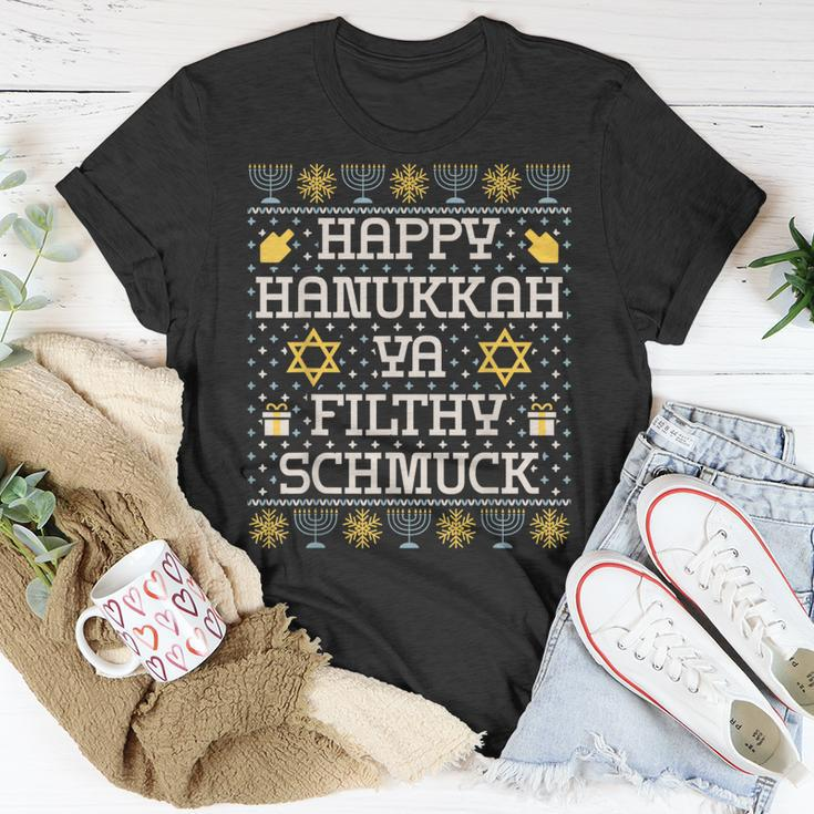 Happy Hanukkah Ya Filthy Schmuck Hanukkah Idea T-Shirt Unique Gifts