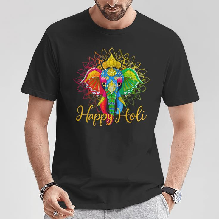 Happy Holi Festival India Colors Elephant Hindu Spring 2024 T-Shirt Unique Gifts