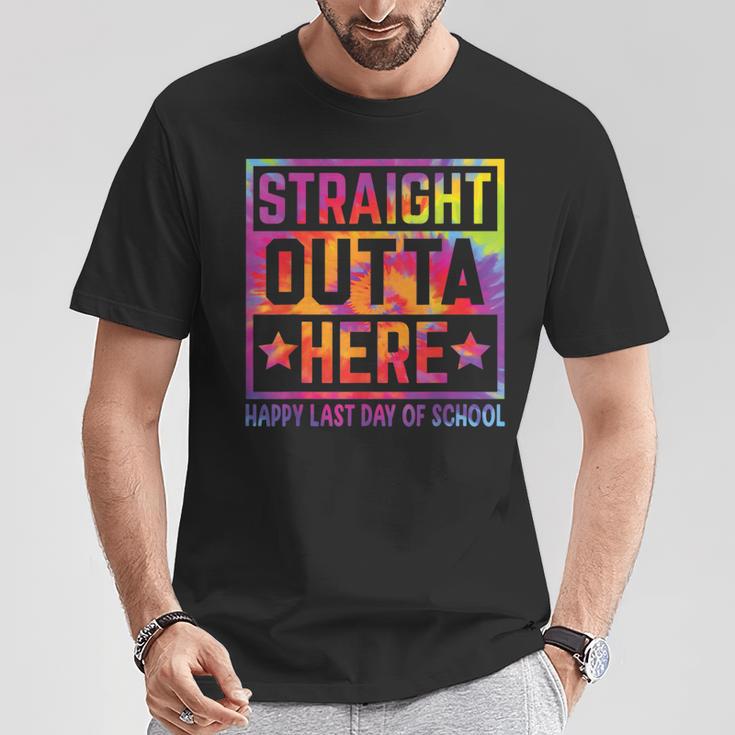 Happy Last Day Of School Teacher Straight Outta Here T-Shirt Unique Gifts