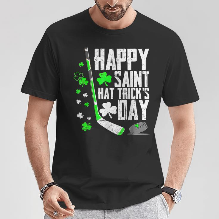 Happy Saint Hat Trick's Day Ice Hockey St Patrick's T-Shirt Personalized Gifts