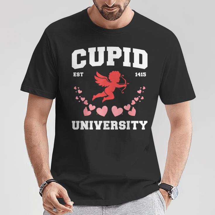 Happy Valentines Day Cupid University Pink Hearts Women T-Shirt Unique Gifts