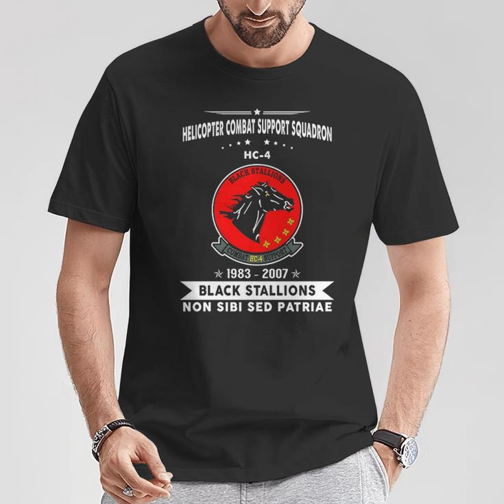 Helicopter Combat Support Squadron 4 Hc 4 Helsuppron 4 Black Stallions T-Shirt Unique Gifts