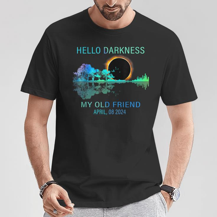 Hello Darkness My Old Friend 2024 Solar Eclipse April 08 24 T-Shirt Unique Gifts