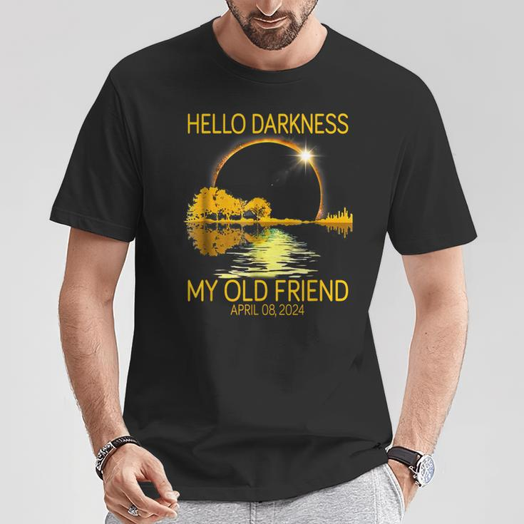 Hello Darkness My Old Friend 2024 Solar Eclipse 4824 T-Shirt Funny Gifts