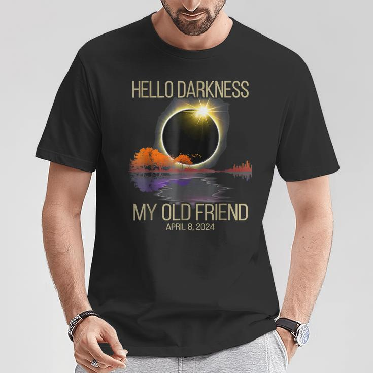 Hello Darkness My Old Friend Solar Eclipse On 08042024 T-Shirt Funny Gifts