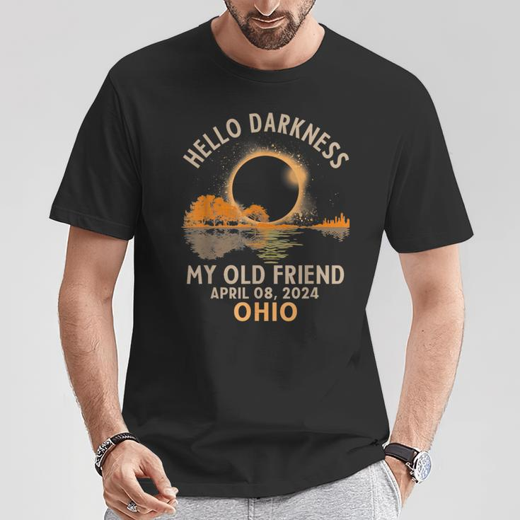 Hello Darkness My Old Friend Total Solar Eclipse 2024 Ohio T-Shirt Unique Gifts