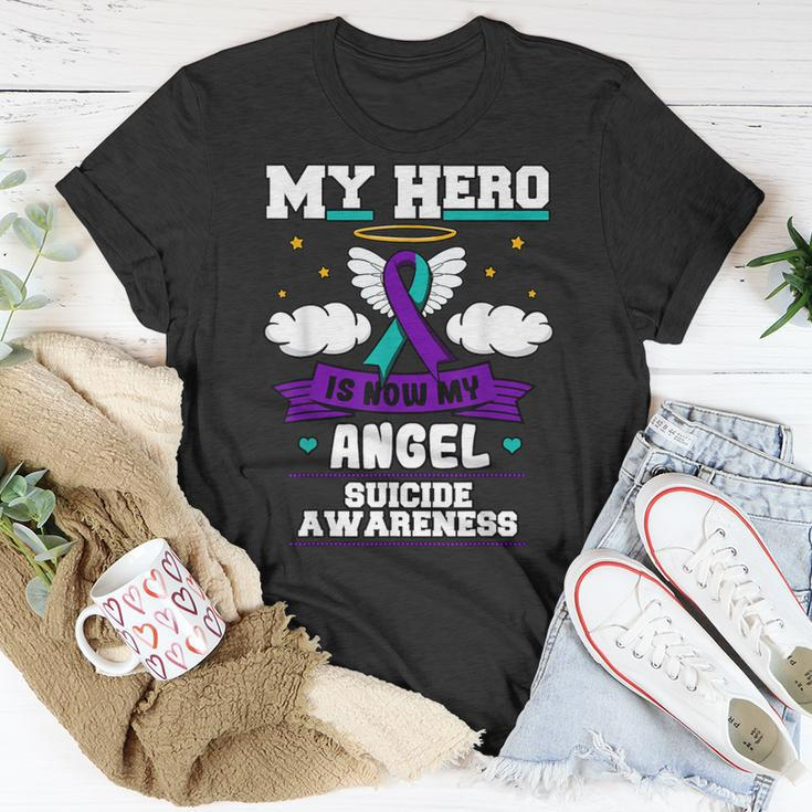 My Hero Is Now My Angel Suicide Purple Turquoise Semicolon T-Shirt Unique Gifts