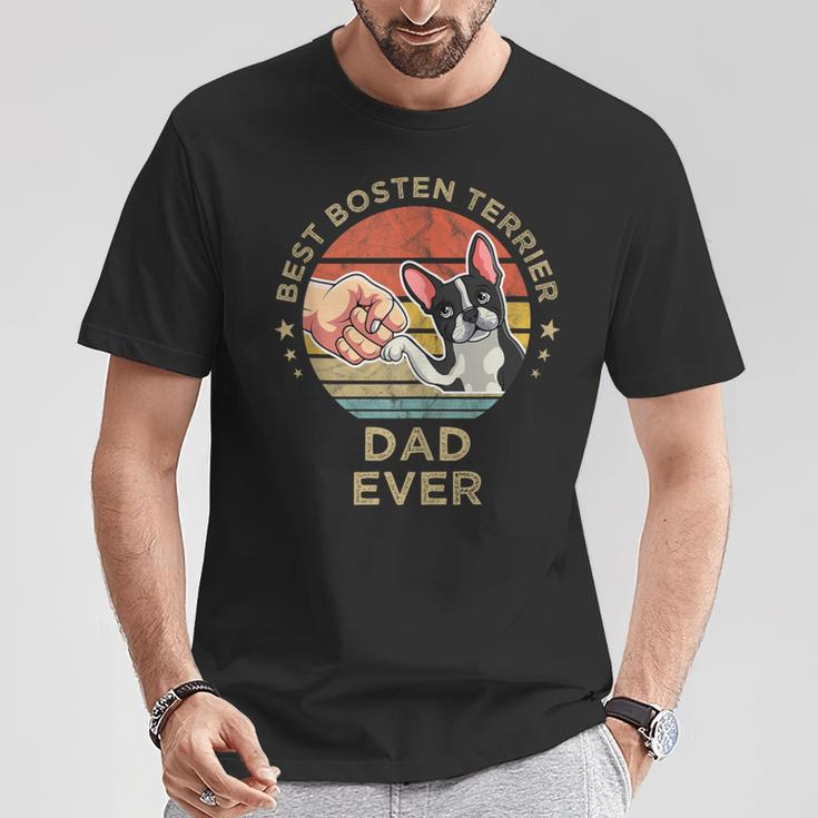 Herren Best Bosten Terrier Dad Ever Hund Bostie Papaateratertag T-Shirt Lustige Geschenke