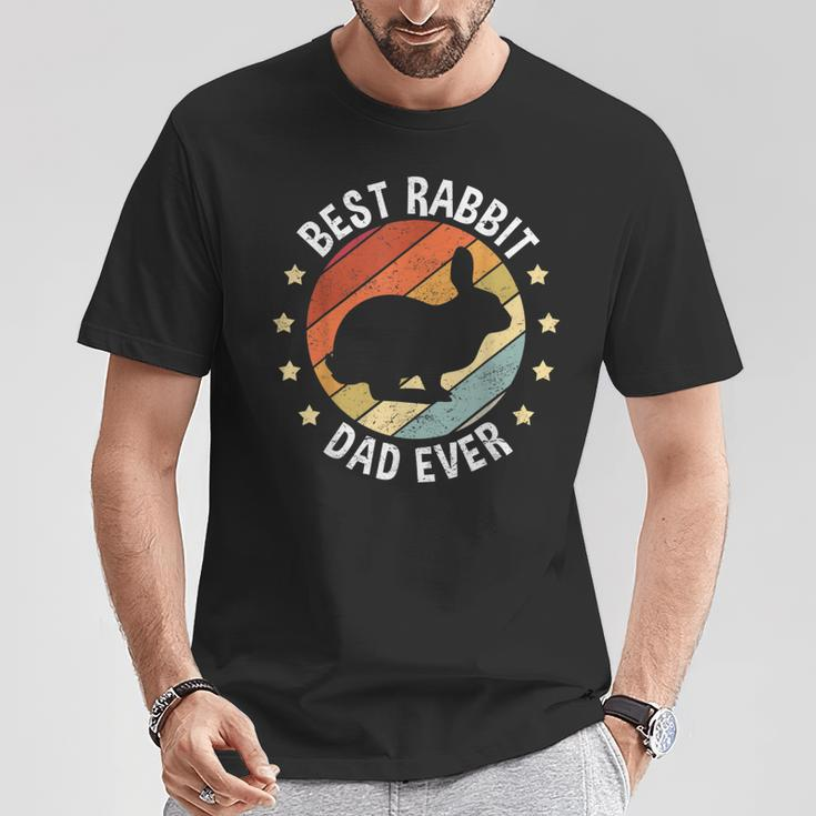 Herren Best Rabbit Dad Ever Papa Kaninchen Vintage Hasenbesitzer T-Shirt Lustige Geschenke