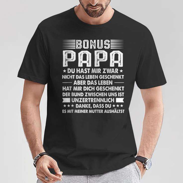 Herren Bonus Papa Stiefpapa Stiefkinder T-Shirt Lustige Geschenke