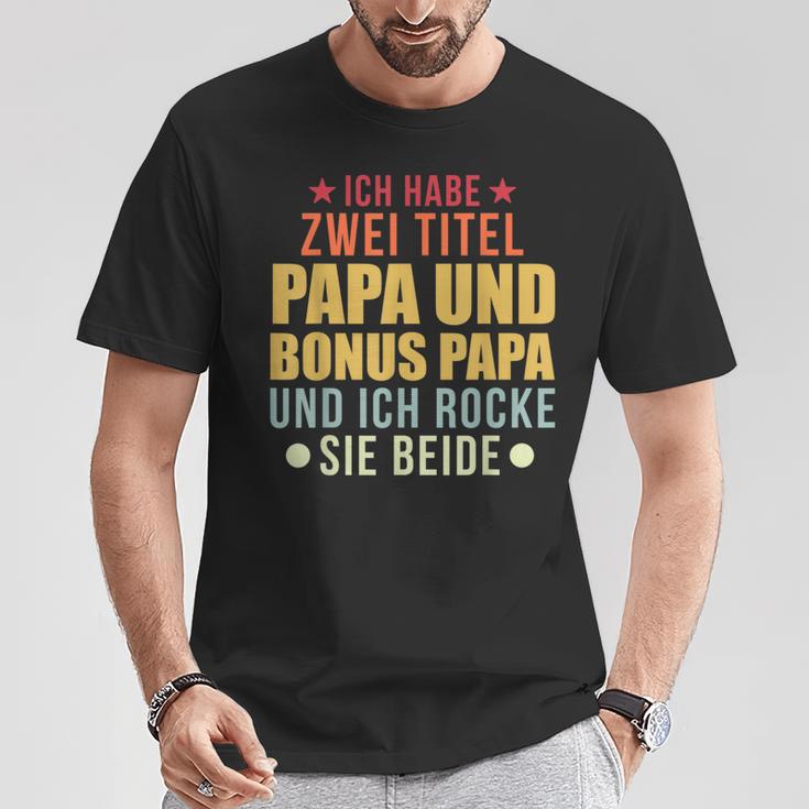 Herren Bonus Papa Papa Stiefvater T-Shirt Lustige Geschenke