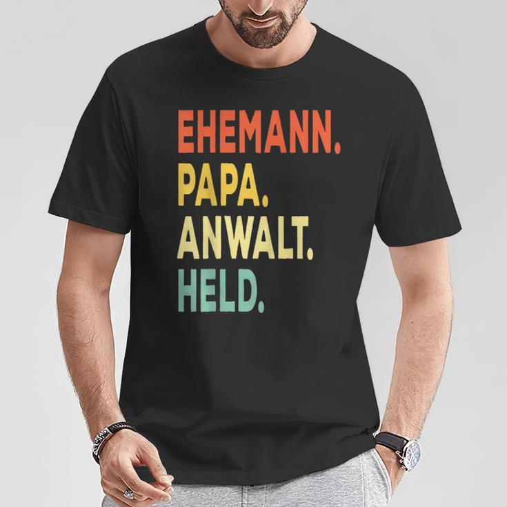 Herren Ehemann Papa Anwalt Held Retro-Jahrgangatertag T-Shirt Lustige Geschenke