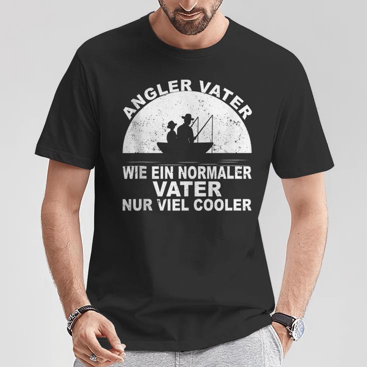 Herren Fischen Angeln Fischer Papa Anglerater Sonnenuntergang T-Shirt Lustige Geschenke