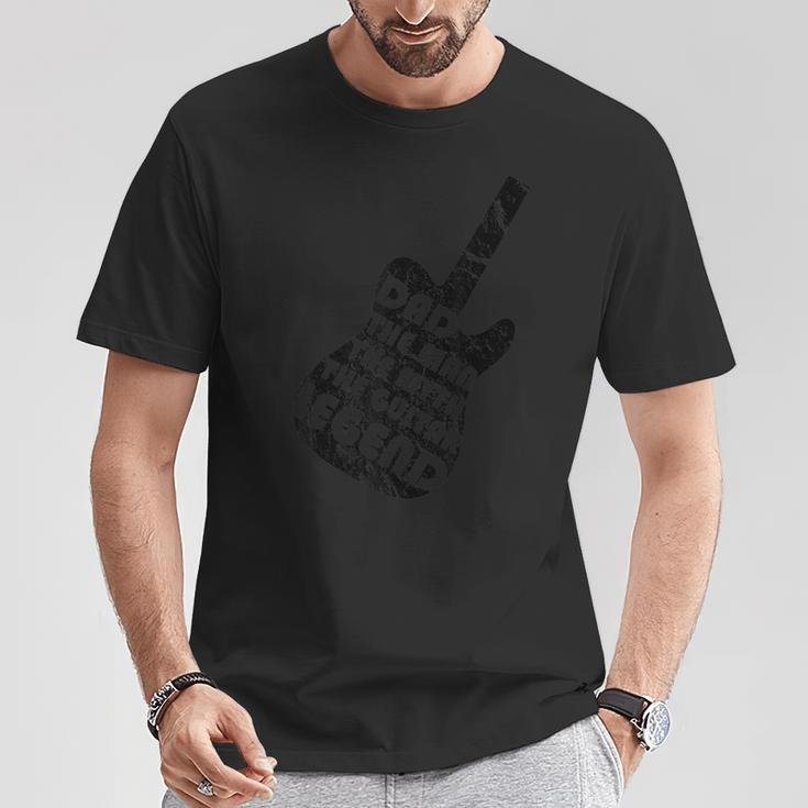 Herren Papa Der Mann Der Mythos Die Gitarrenlegendeatertag T-Shirt Lustige Geschenke