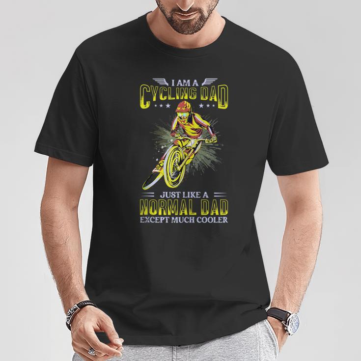 Herren Radfahrer Papa Wie Ein Normaler Papa Aber Cooler Lustiges T-Shirt Lustige Geschenke