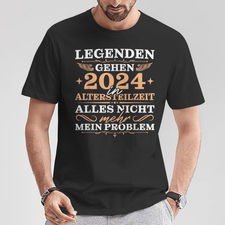 Herren Ruhestand 2024 Legende In Altersteilzeit T-Shirt Lustige Geschenke