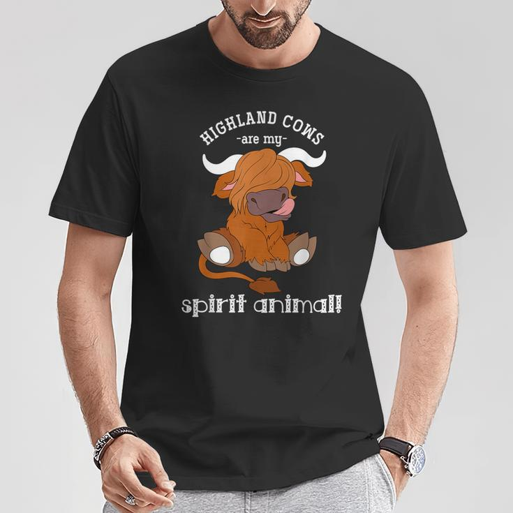 Highland Cows Are My Spirit Animal Scottish Highland Cow T-Shirt Unique Gifts