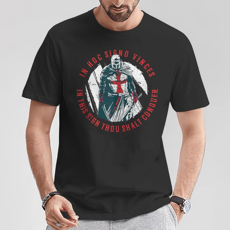 In Hoc Signo Vinces Medieval Aesthetics Knight Cross Warrior T-Shirt Unique Gifts