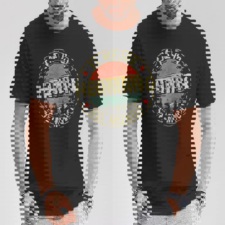 Hombre El Mejor Hermano Del Mundointage Retro Regalo Hermano Camiseta unisex Regalos divertidos