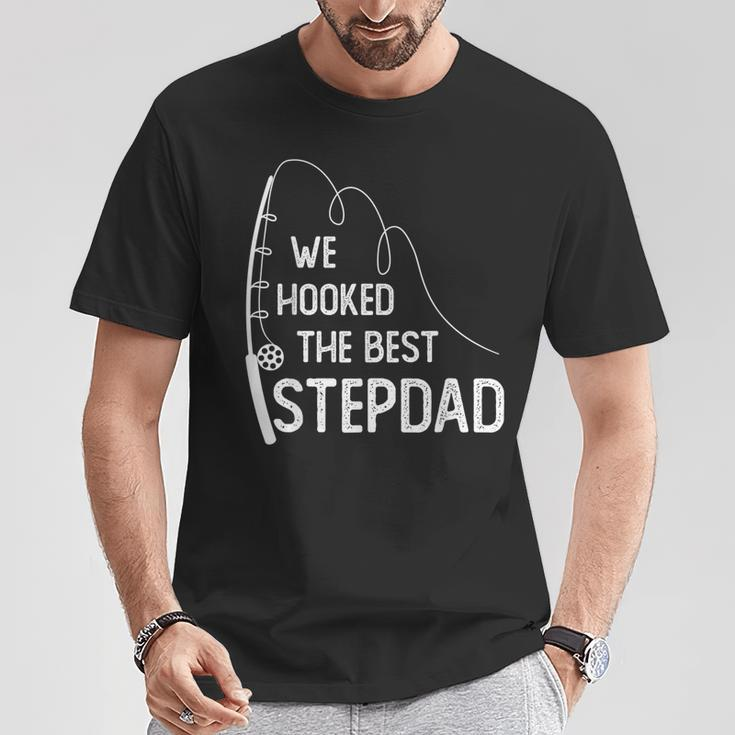 We Hooked The Best Stepdad Fishing Fathers Day T-Shirt Unique Gifts