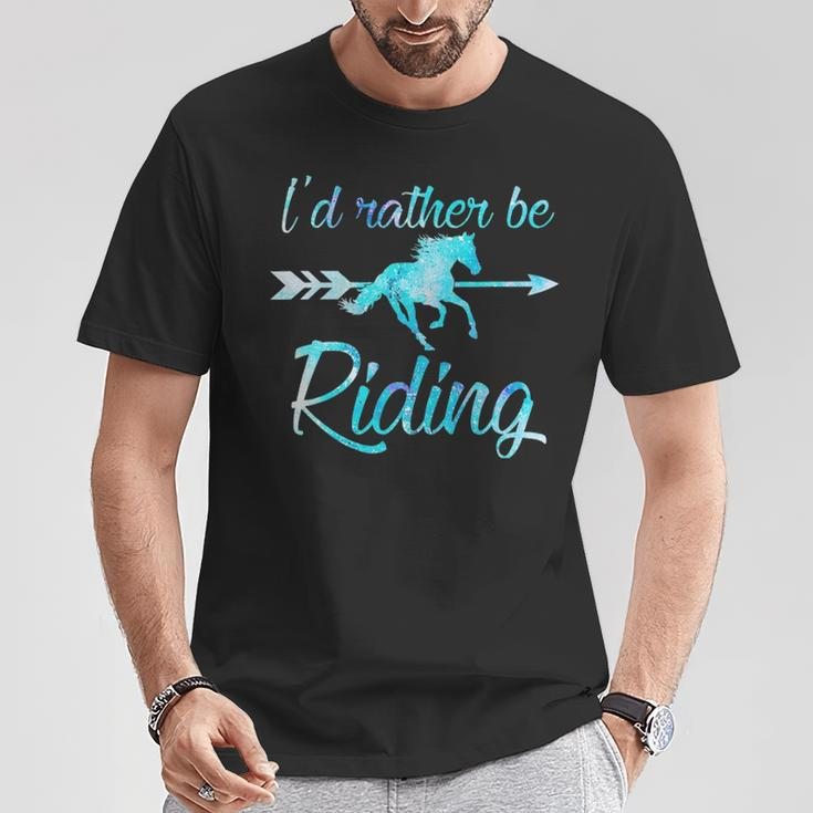 Horse Rider Girls I'd Rather Be Riding Horses Kid Gif T-Shirt Unique Gifts