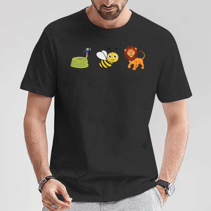 Hose Bee Lion Meme Beekeeper Firefighter Sarcastic Pun T-Shirt Unique Gifts