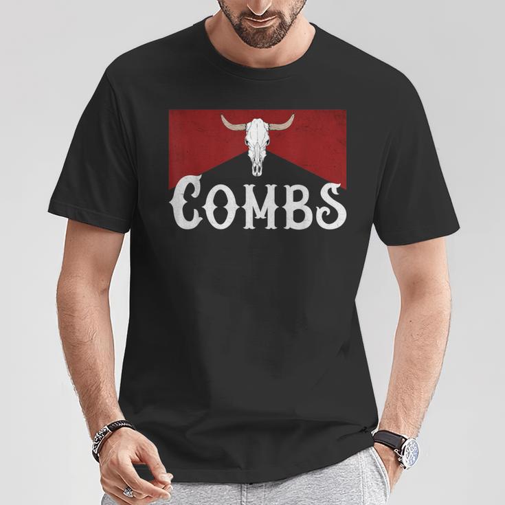 Howdy Combs Western Music Country Cowboy Combs Bull Skull T-Shirt Unique Gifts