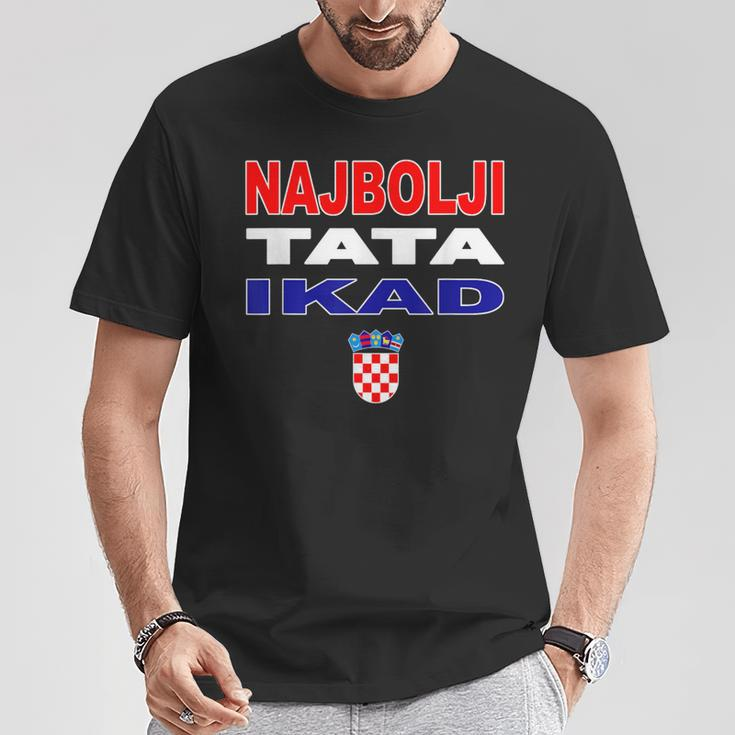 Hrvatska Father Croatia Flag Best Dad Ever Najbolji Tata Ikad T-Shirt Lustige Geschenke