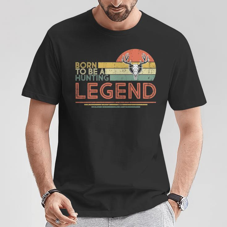 Hunting Born To Be A Hunting Legend Vintage Deer Hunter T-Shirt Unique Gifts