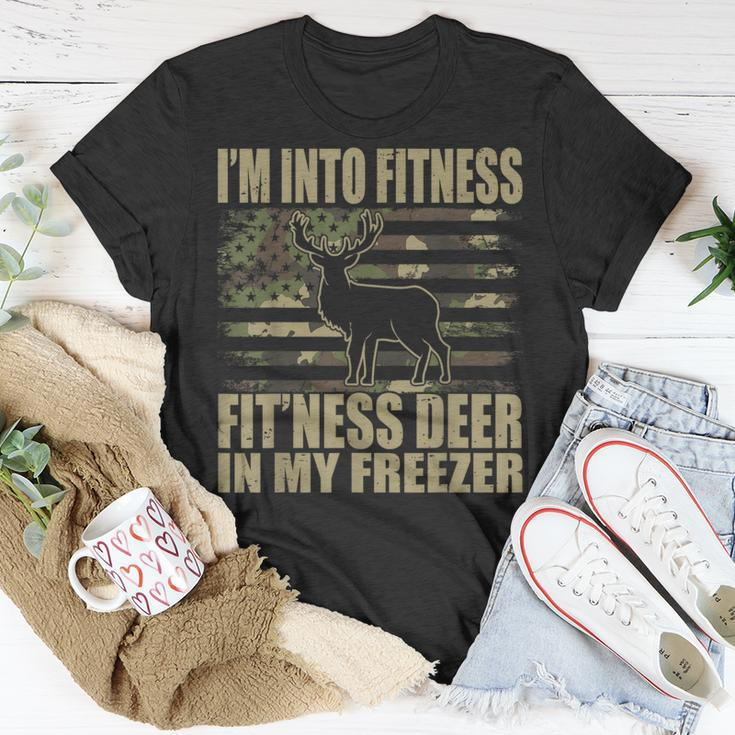 Hunting I'm Into Fitness Fit'ness Deer In My Freezer T-Shirt Unique Gifts