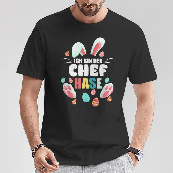 Ich Bin Der Chef Rabbit Easter Bunny Family Partner T-Shirt Lustige Geschenke
