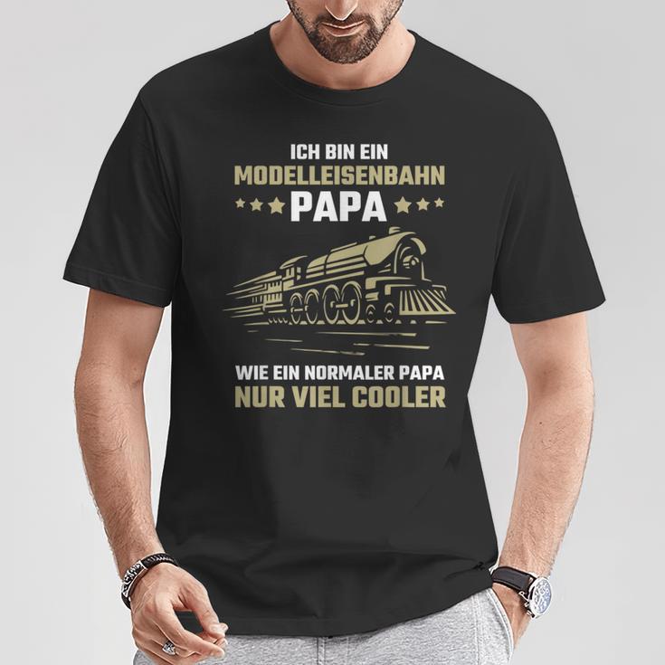 Ich Bin Ein Modellleisenbahn Papa Eisenbahn Modellbahn T-Shirt Lustige Geschenke