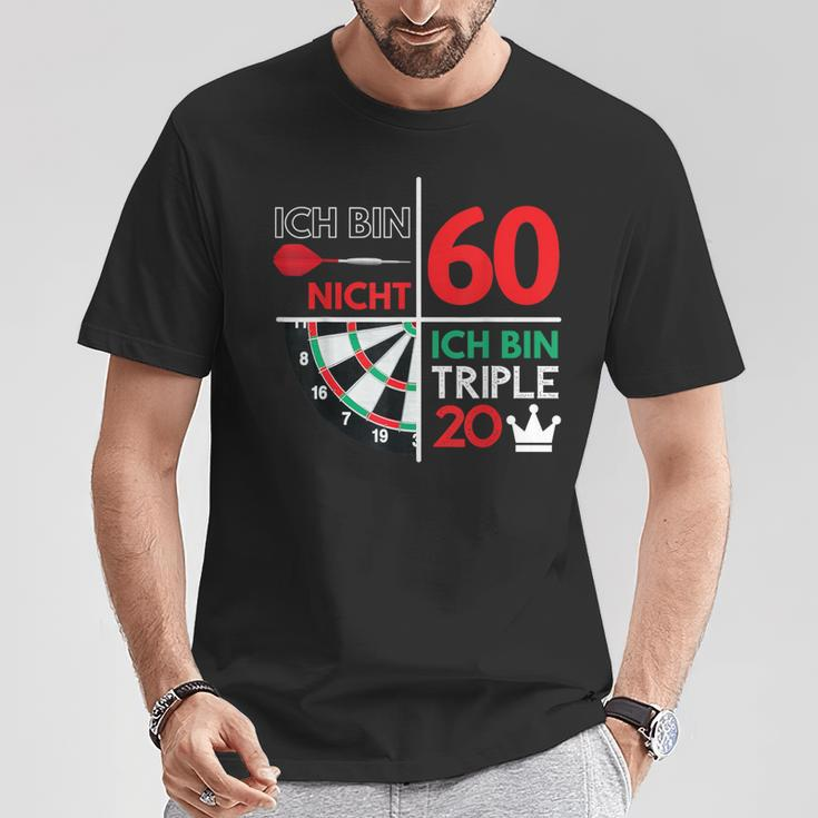 Ich Bin Nicht 60 Ich Bin Triple 20 Dart Player T-Shirt Lustige Geschenke