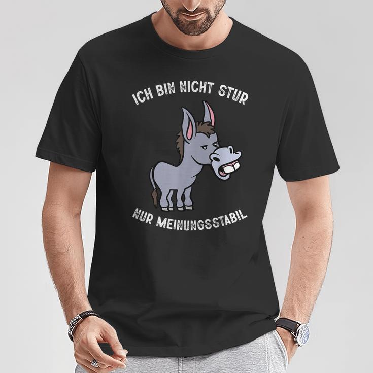 Ich Bin Nicht Stur Meinungsstabil Humour Slogan Men's Black T-Shirt Lustige Geschenke