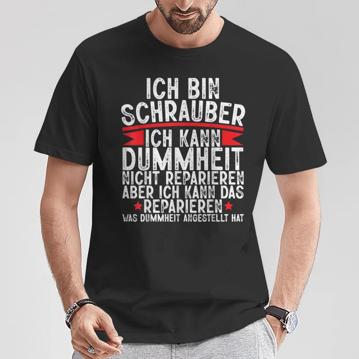 Ich Bin Schrauber Dummheit Nicht Reparieren Car Mechanic German T-Shirt Lustige Geschenke
