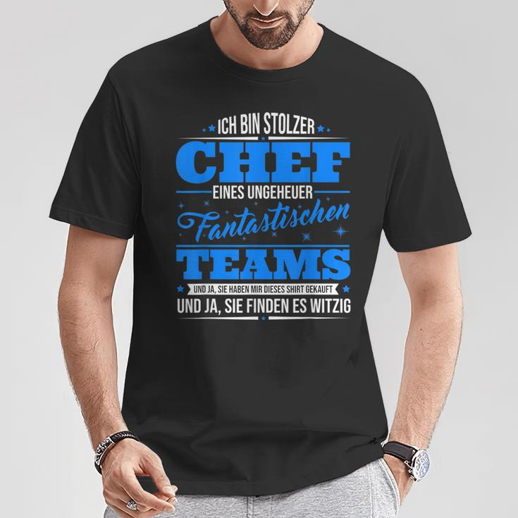 Ich Bin Stolzer Chef Eines Unheuer Fantastische Teams T-Shirt Lustige Geschenke