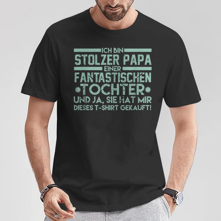 Ich Bin Stolzer Papa Einer Fantastischen Tochteratiater T-Shirt Lustige Geschenke