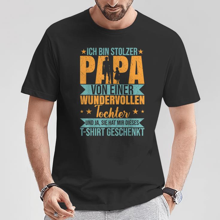 Ich Bin Stolzer Papa Einer Wundervoll Tochter Father's Day T-Shirt Lustige Geschenke