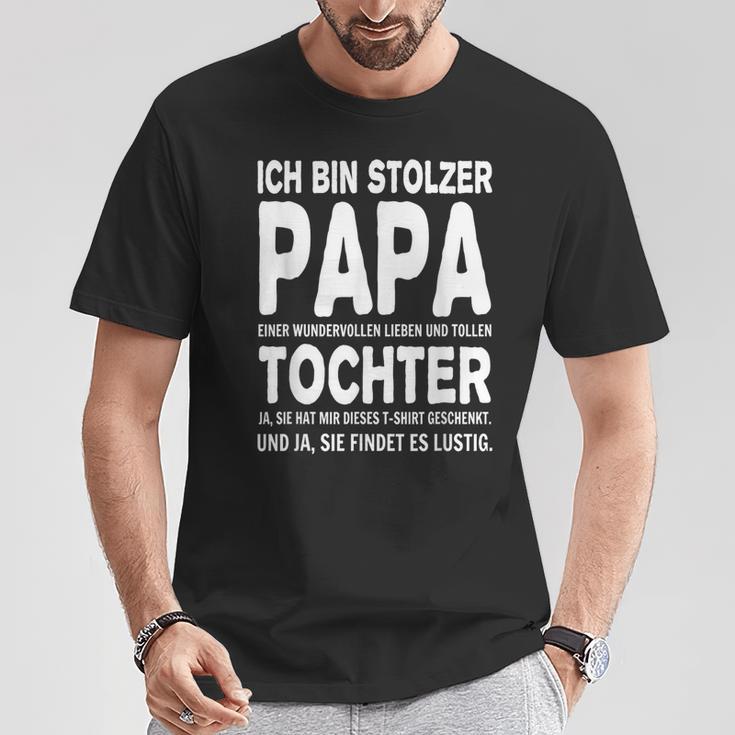 Ich Bin Stolzer Papa Einer Wundervollen Tochter T-Shirt Lustige Geschenke