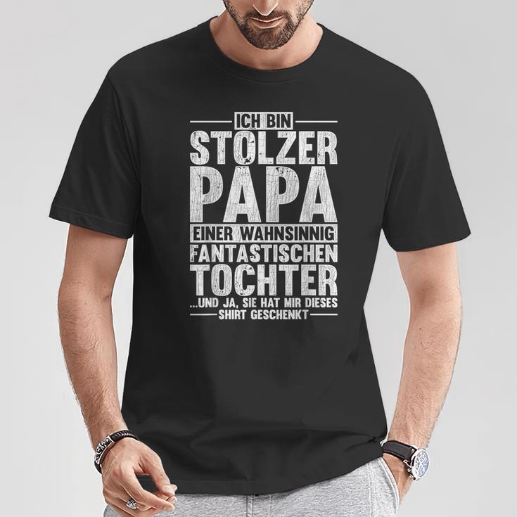 Ich Bin Stolzer Papa Fantastische Tochter Schwarzes Herren T-Shirt Lustige Geschenke