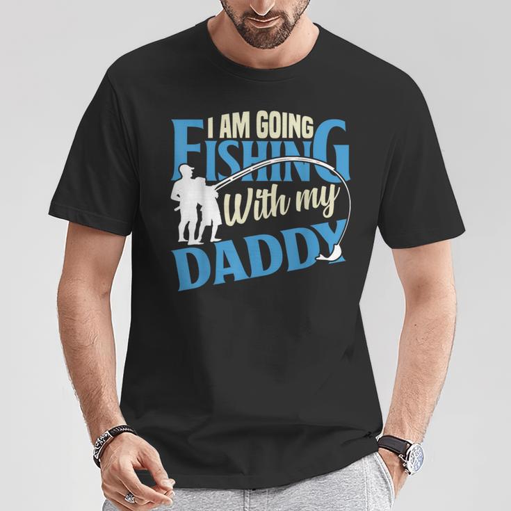 Ich Gehe Mit Papa Angeln T-Shirt Lustige Geschenke