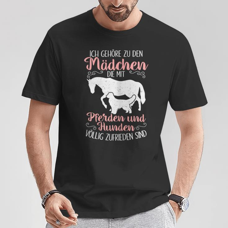Ich Gehöre zu den Mädchen: Pferdereiten & Hunde T-Shirt Lustige Geschenke