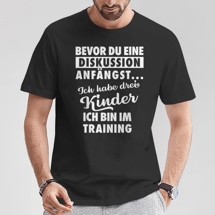 Ich Habe Drei Kinder Father Und Kinder T-Shirt Lustige Geschenke