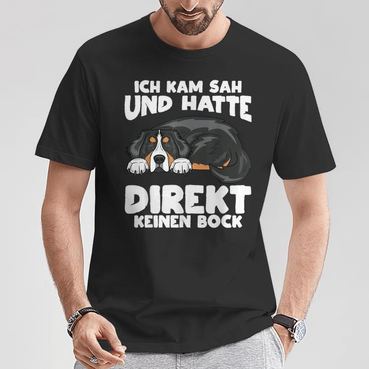 Ich Kam Sah und Hatte Keinen Bock Berner Sennenhund T-Shirt, Lustiges Hundemotiv Lustige Geschenke
