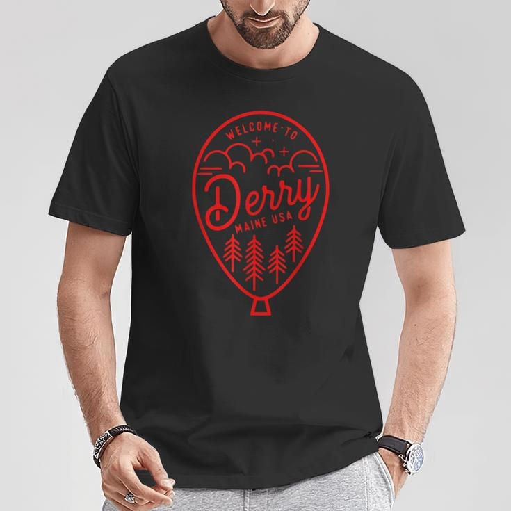 Ich Liebe Derry Auf Red Balloon Derry Maine Usa T-Shirt Lustige Geschenke