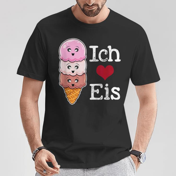 Ich Liebe Eiscreme In Waffle Horn Ice Balls T-Shirt Lustige Geschenke
