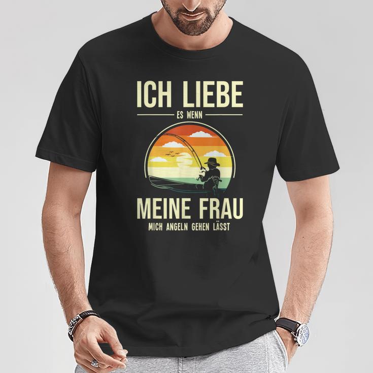 Ich Liebe Es Wenn Meine Frau Mich Fischnläst Carp Fishing T-Shirt Lustige Geschenke